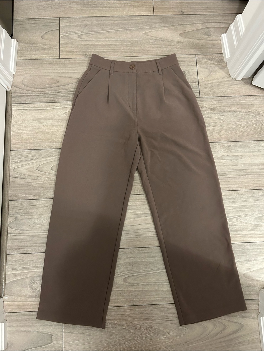 OAK + FORT Brown Wide-Leg Dress Pants
